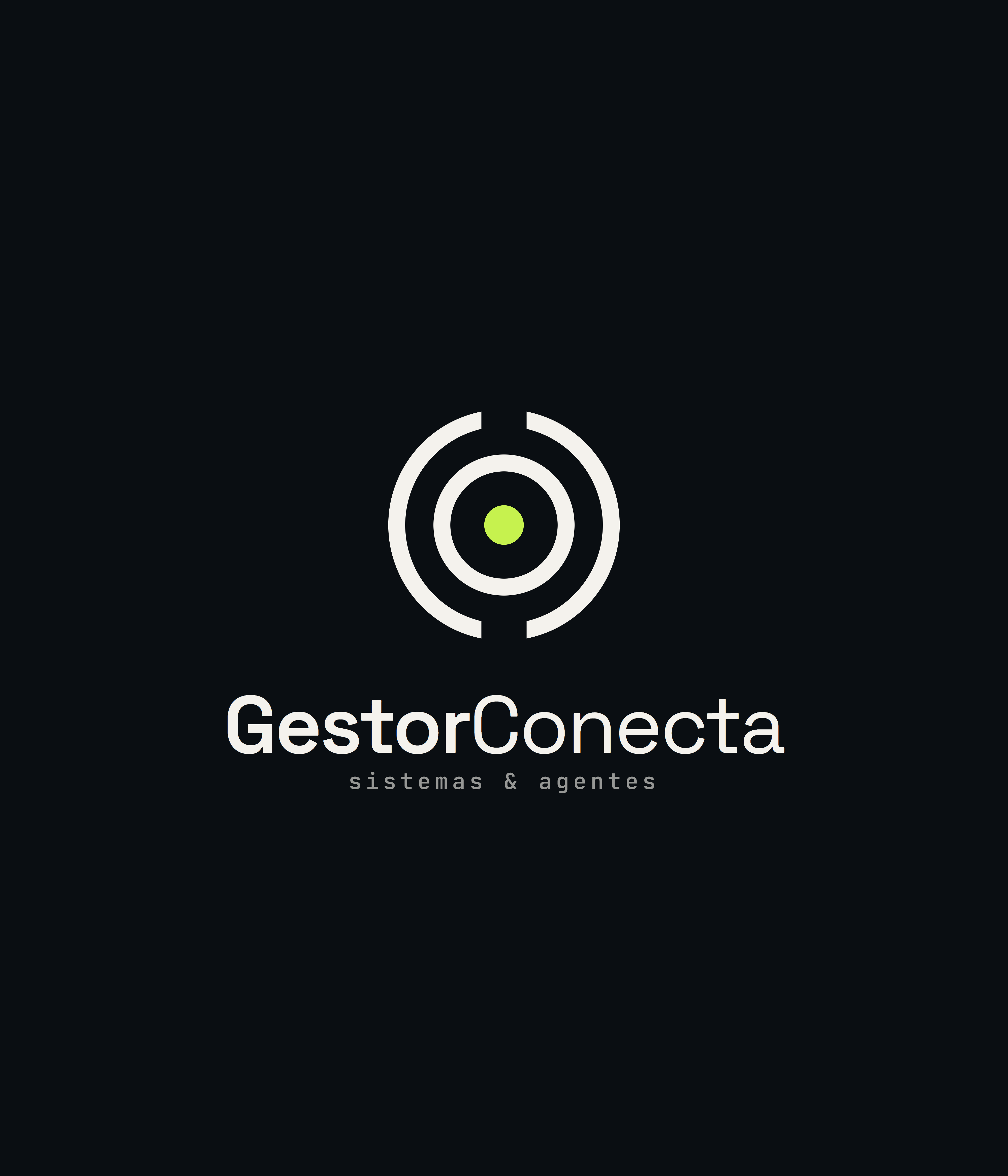 Logo completa vertical · fundo escuro